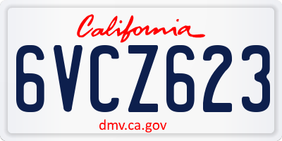 CA license plate 6VCZ623