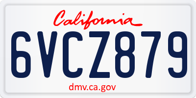 CA license plate 6VCZ879