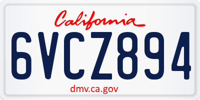 CA license plate 6VCZ894