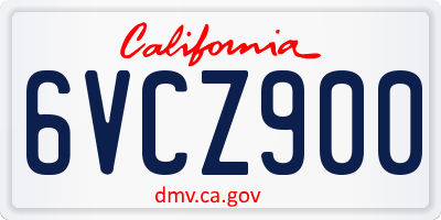 CA license plate 6VCZ900