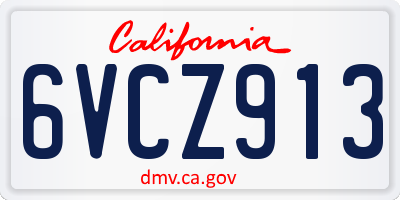 CA license plate 6VCZ913