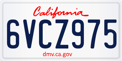 CA license plate 6VCZ975