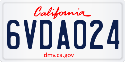CA license plate 6VDA024