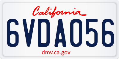 CA license plate 6VDA056