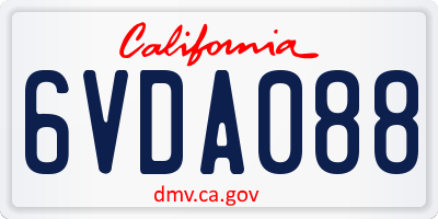 CA license plate 6VDA088