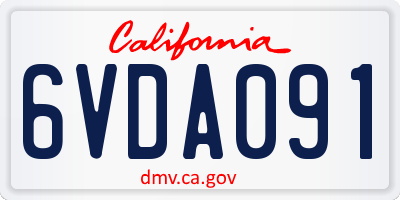 CA license plate 6VDA091