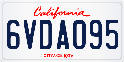 CA license plate 6VDA095