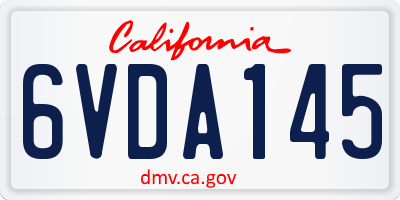 CA license plate 6VDA145