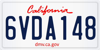 CA license plate 6VDA148