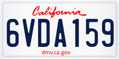 CA license plate 6VDA159