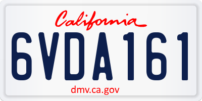 CA license plate 6VDA161