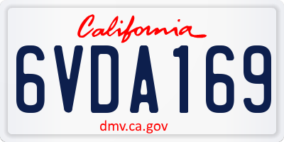 CA license plate 6VDA169