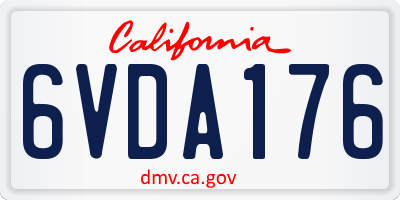 CA license plate 6VDA176