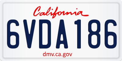 CA license plate 6VDA186