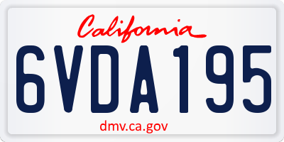 CA license plate 6VDA195