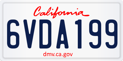CA license plate 6VDA199