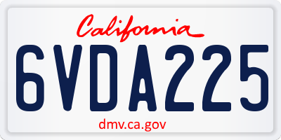 CA license plate 6VDA225