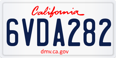 CA license plate 6VDA282