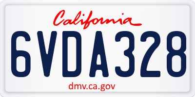 CA license plate 6VDA328