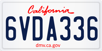 CA license plate 6VDA336