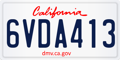 CA license plate 6VDA413