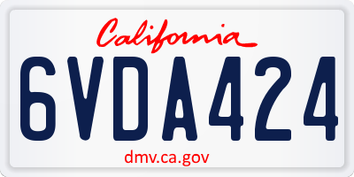CA license plate 6VDA424
