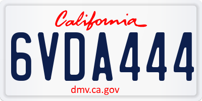 CA license plate 6VDA444
