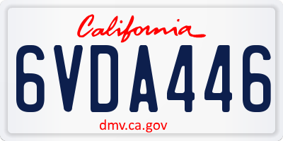 CA license plate 6VDA446
