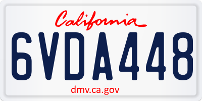 CA license plate 6VDA448