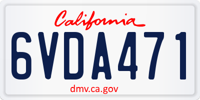 CA license plate 6VDA471