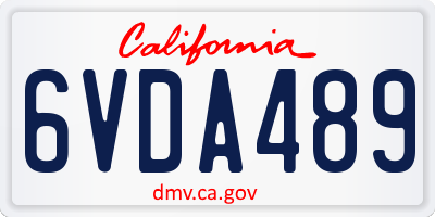CA license plate 6VDA489