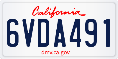CA license plate 6VDA491