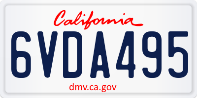 CA license plate 6VDA495