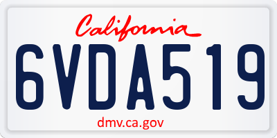 CA license plate 6VDA519