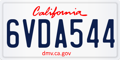 CA license plate 6VDA544
