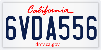 CA license plate 6VDA556