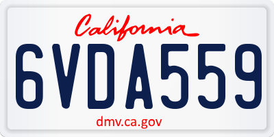 CA license plate 6VDA559