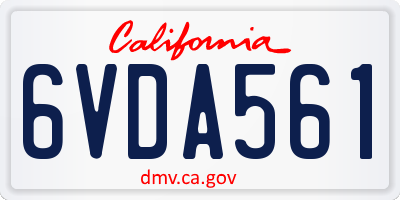 CA license plate 6VDA561