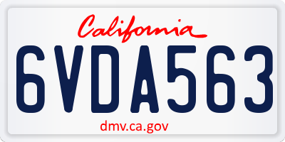 CA license plate 6VDA563