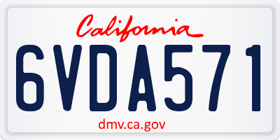 CA license plate 6VDA571