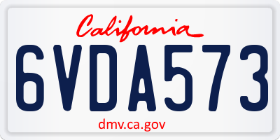 CA license plate 6VDA573