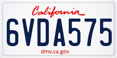 CA license plate 6VDA575