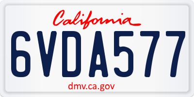 CA license plate 6VDA577