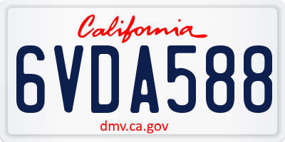 CA license plate 6VDA588