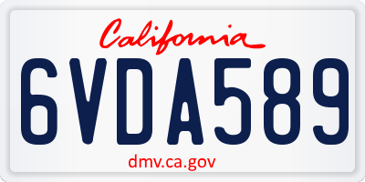 CA license plate 6VDA589