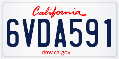 CA license plate 6VDA591