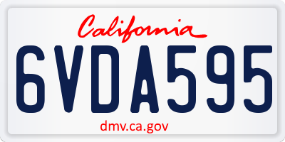 CA license plate 6VDA595