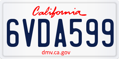 CA license plate 6VDA599
