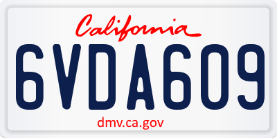 CA license plate 6VDA609