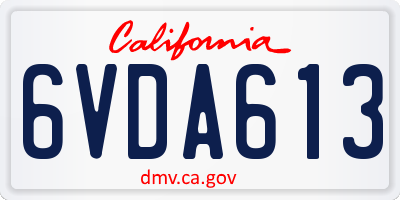 CA license plate 6VDA613
